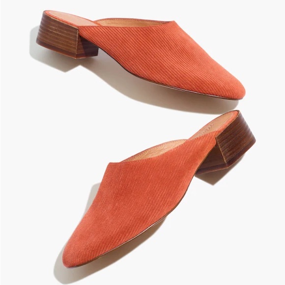 Madewell Alicia Mule in Corduroy Suede Rust Orange, 8 - Picture 2 of 8